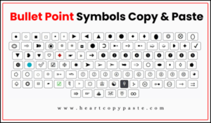 Bullet Point Symbols ☛⇛⭖⬧♨ ♦️ Copy Paste