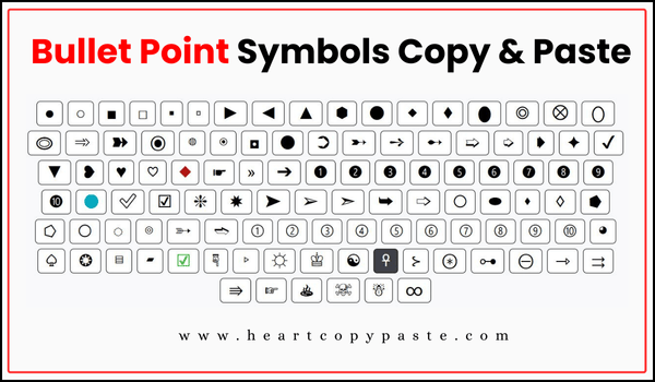 Bullet Point Symbols Copy & Paste