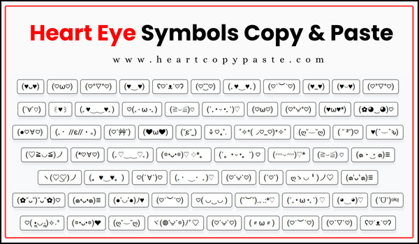 Heart Eye Symbols Copy & Paste