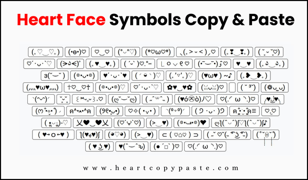 Heart Face Symbols Copy & Paste