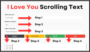 I Love You Scrolling Text Copy and Paste