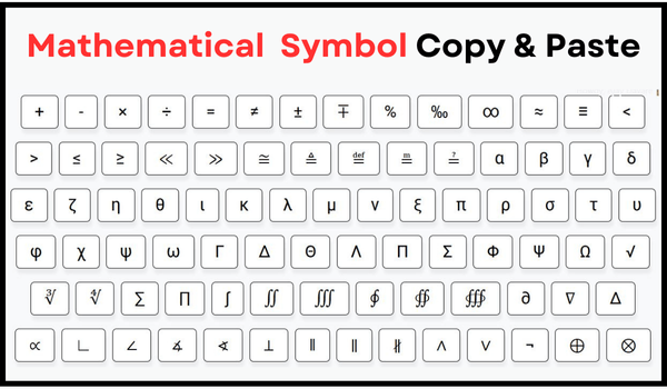 Mathematical Symbol Copy & Paste