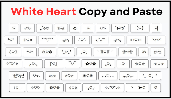White Heart Copy and Paste