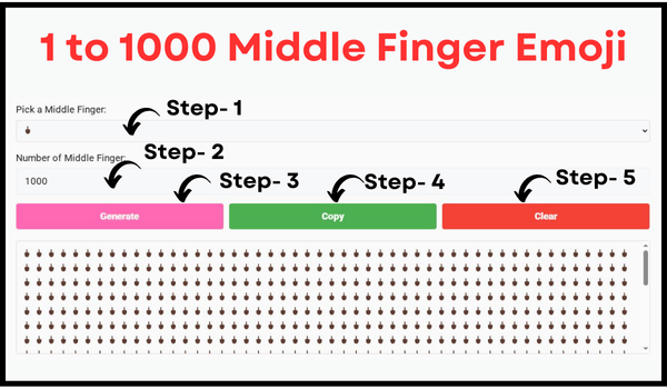1 to 1000 Middle Finger Emoji