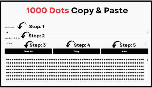 1000 Dots Copy and Paste