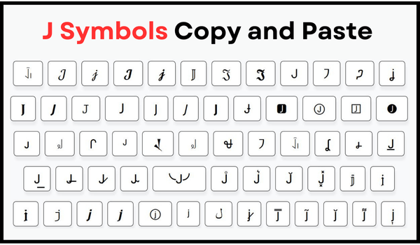 J Symbols Copy and Paste