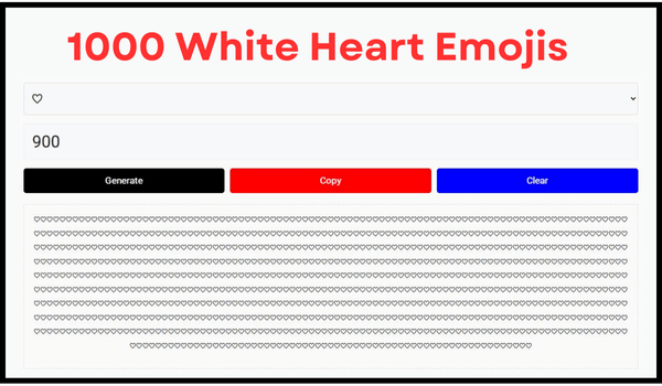 1000 White Heart Emojis