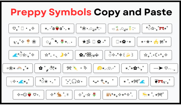 Preppy Symbols Copy and Paste