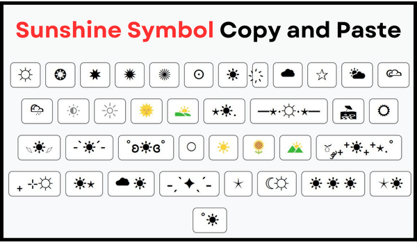 Sunshine Symbol Copy Paste